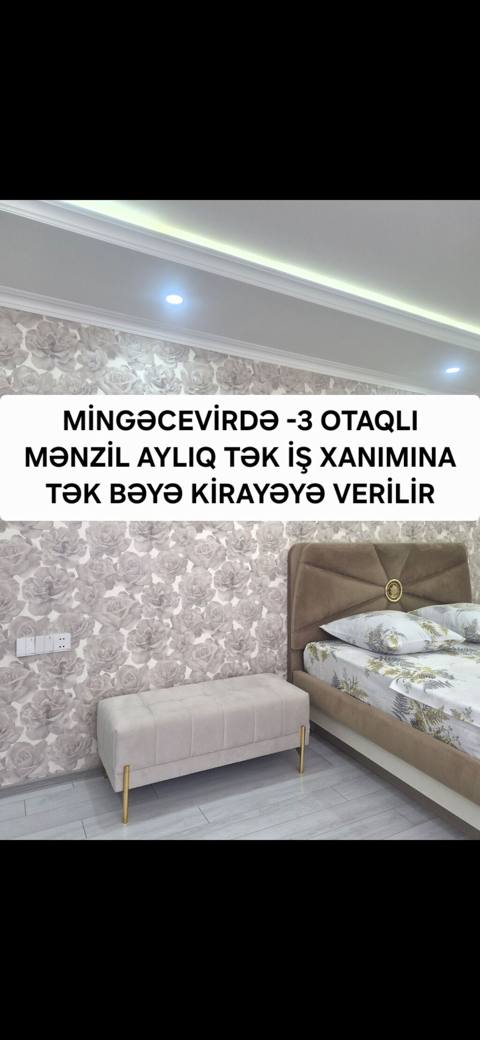 Mingəçevirdə 3 otaqlı mənzil aylıq kirayə verilir – yalnız tək işləyən — Мингечевир