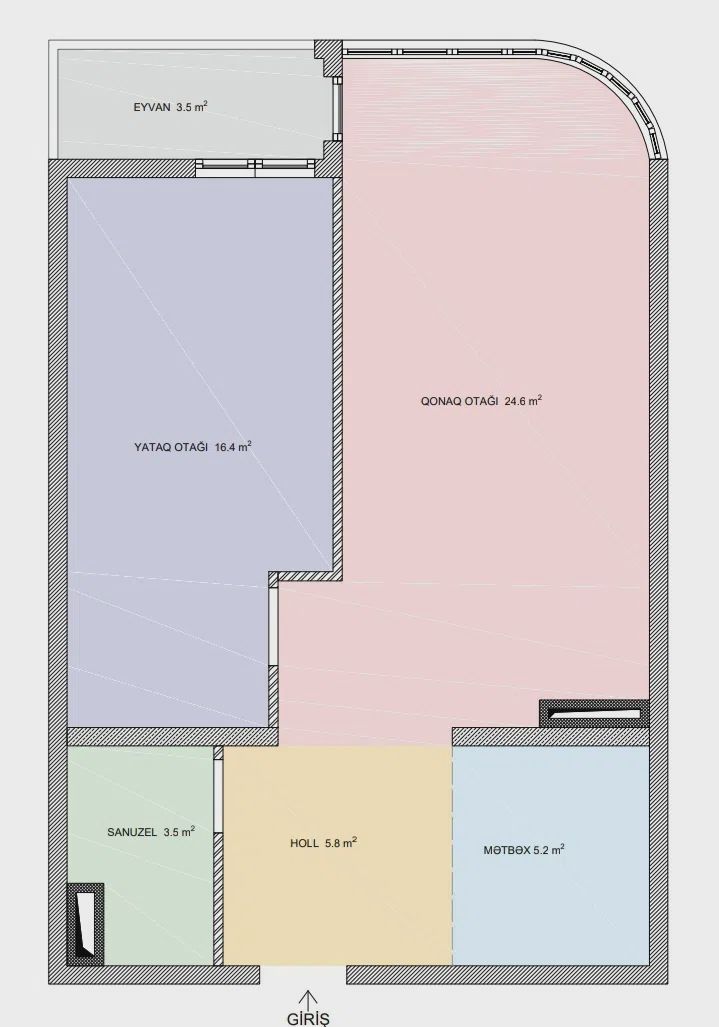 2 otaqlı mənzil 63 m² satılır Xırdalan — Mənzil, Abşeron (7)