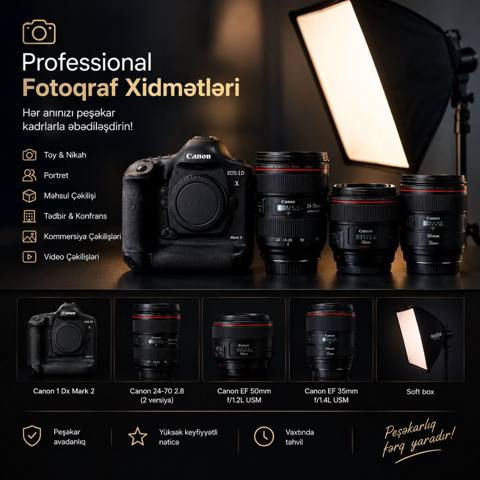 Peşəkar Foto VƏ Video Çəkiliş Xidmətləri Xüsusi günlərinizi — Баку