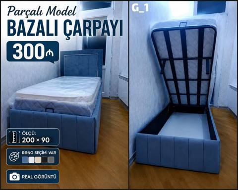 Parçalı model bazalı çarpayı - Ölçü: 200 90 sm - Bazalı mexanizm — Baku