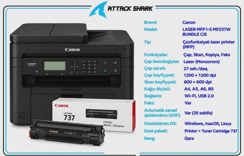 Lazer printer Canon i-SENSYS MF237W — 880 ₼ · Баку · Printerləri Lazer printer Canon i-SENSYS MF237W — Баку