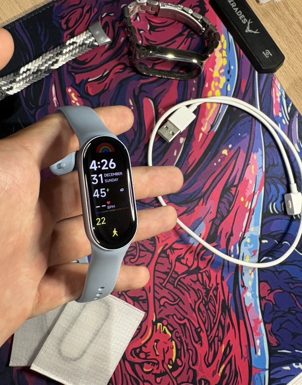 İşlənmiş, Smart qolbaq, Xiaomi, Bluetooth, rəng - Gümüşü — Fitness biləkliklər, Bakı (3)