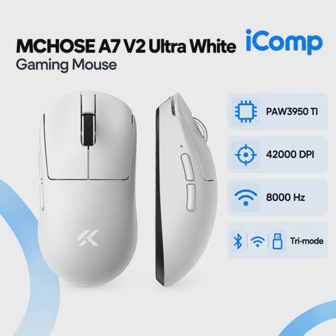 Mchose A7 V2 Ultra White Gaming Mouse — 159 ₼ · Baku · Klaviaturalar və siçanlar Mchose A7 V2 Ultra White Gaming Mouse — Baku