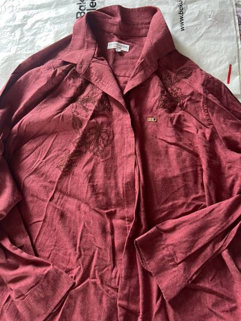 US Polo Assn. qadın köynəyi - Rəng: tünd qırmızı/şərab rəngi — Baku
