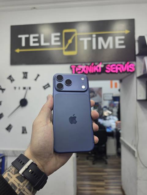 IPhone 17 Pro Max, 256 GB, Blue Titanium, Zəmanət, Simsiz şarj, Face ID — Baku