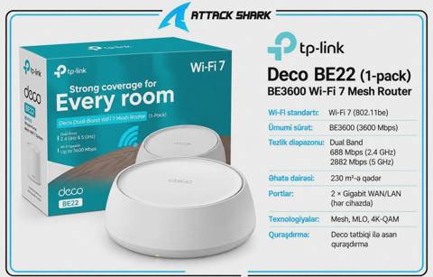 Wi-Fi 7 Mesh sistemi TP-Link Deco BE22 BE3600 — Баку