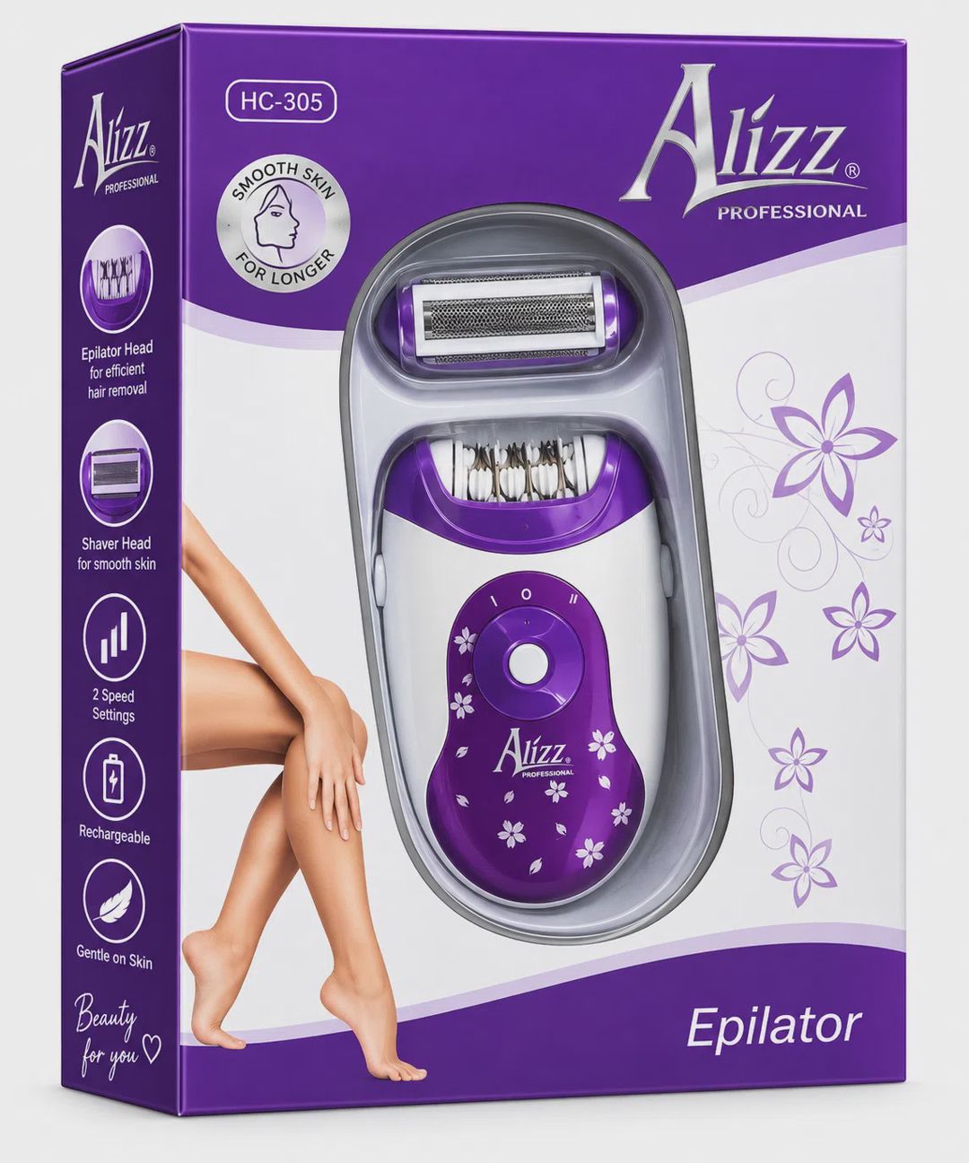 Epilyator Alizz Professional HC-305, ağ/bənövşəyi — Qayğı texnikası və aksesuarları, Bakı (2)