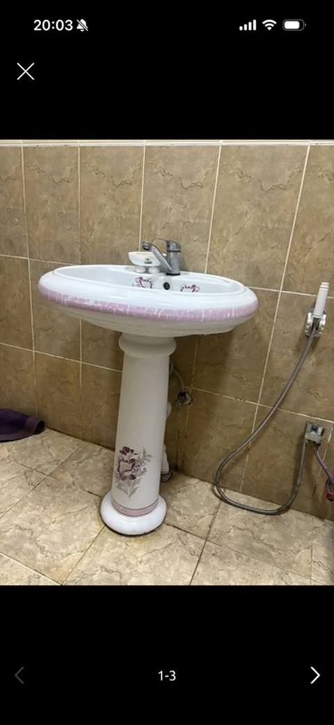 Ayaqüstü əl-üz yuma lavabosu (pedestal tip) - Material: sanitariya — Баку