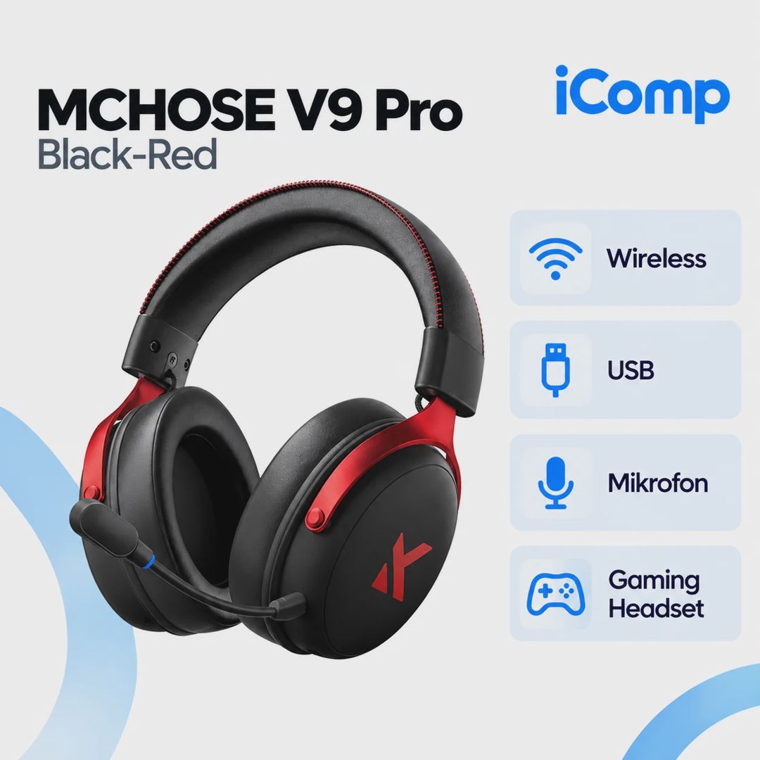 Mchose V9 Pro Black-Red Gaming Qulaqlıq — Qulaqcıqlar, Bakı