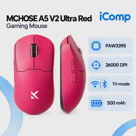 Mchose A5 V2 Ultra Red Gaming Mouse — 115 ₼ · Baku · Klaviaturalar və siçanlar Mchose A5 V2 Ultra Red Gaming Mouse — Baku