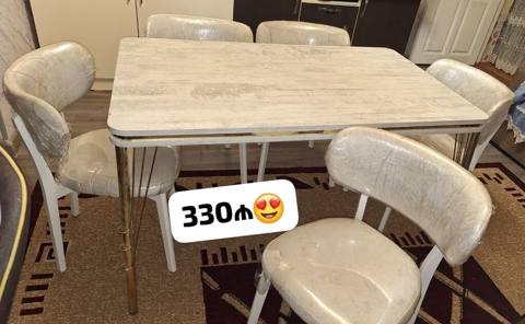 Masa desti satilir Olcu 1.30 sm uzunu 80 sm eni deste masa ve 5 stul — Furniture
