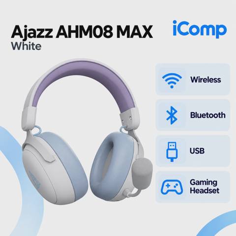Ajazz AHM08 MAX White Gaming Qulaqlıq — Баку