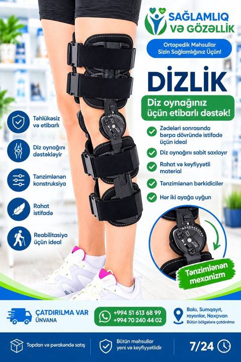 Ortopedik tənzimlənən dizlik – diz oynağı üçün etibarlı və sabit — Baku