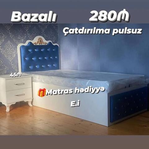 Bazalı tək nəfərlik çarpayı dəsti - Qiymət: 280₼ - Çatdırılma: pulsuz — Baku