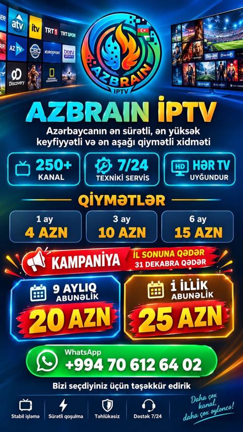 Azbraın Iptv – sürətli, keyfiyyətli və sərfəli Iptv xidməti — Ceyranbatan