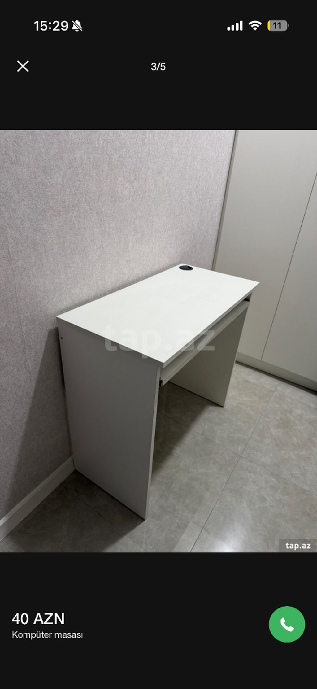 İşlənmiş, İşçi üçün, Dördbucaq masa — Ofis mebeli, Bakı (3)