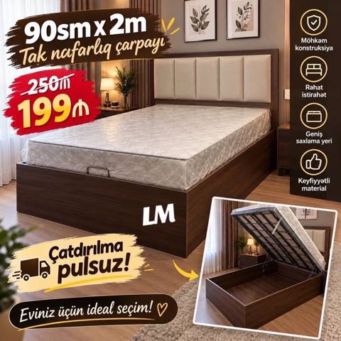 Birnəfərlik, Bazalı, Siyirməsiz, Sadə laminat — 199 ₼ · Баку · Yataqlar Birnəfərlik, Bazalı, Siyirməsiz, Sadə laminat — Баку