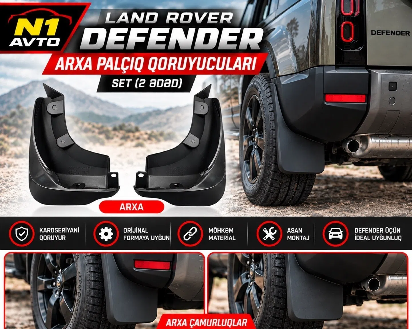 Çamurluq Land Rover Defender — 100 ₼ · Bakı · Kuzov hissələri Çamurluq Land Rover Defender — Bakı