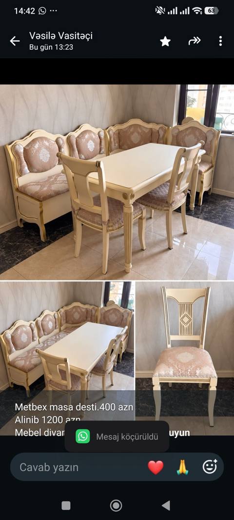 Metbex masa desti.400 azn Alinib 1200 azn Mebel divani bazalidir — 400 ₼ · Баку · Yumşaq mobilya dəstləri Metbex masa desti.400 azn Alinib 1200 azn Mebel divani bazalidir — Баку