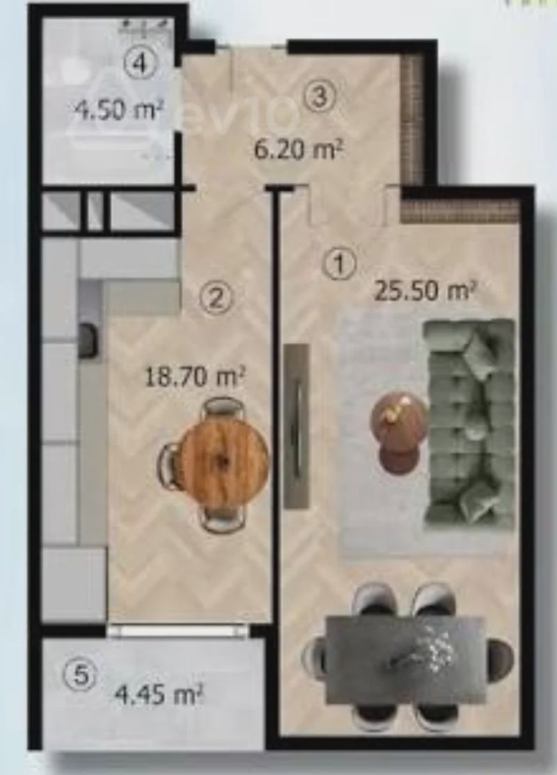 For sale: 1-room apartment (new building), 60 m² — Mənzil, Bakı (3)