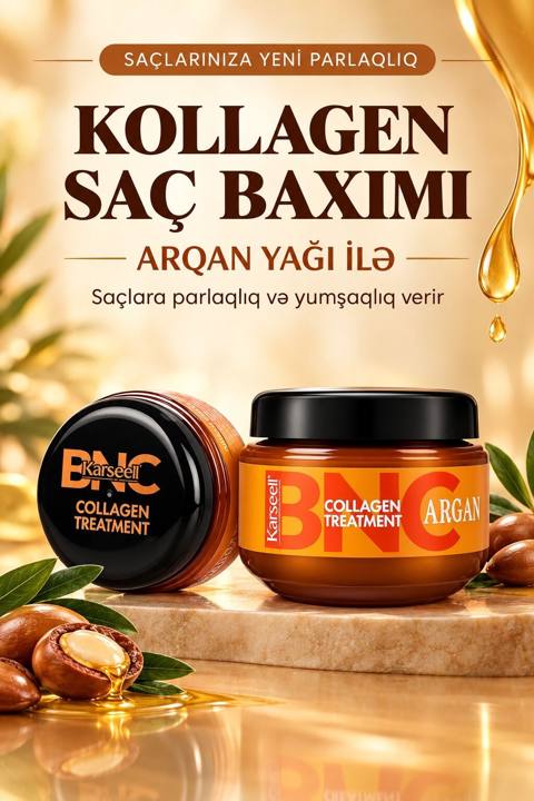 Saç maskası Arqan yağı Quru və qırılan saçlar üçün — Баку