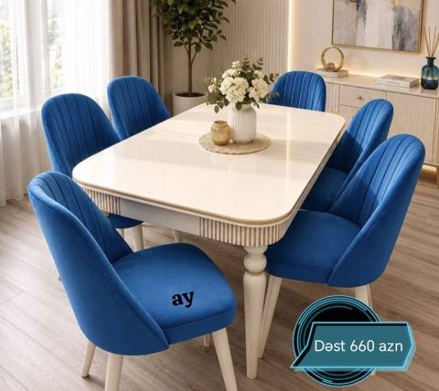 Qonaq otağı üçün, Yeni, Açılan, Oval masa, 6 stul — Баку