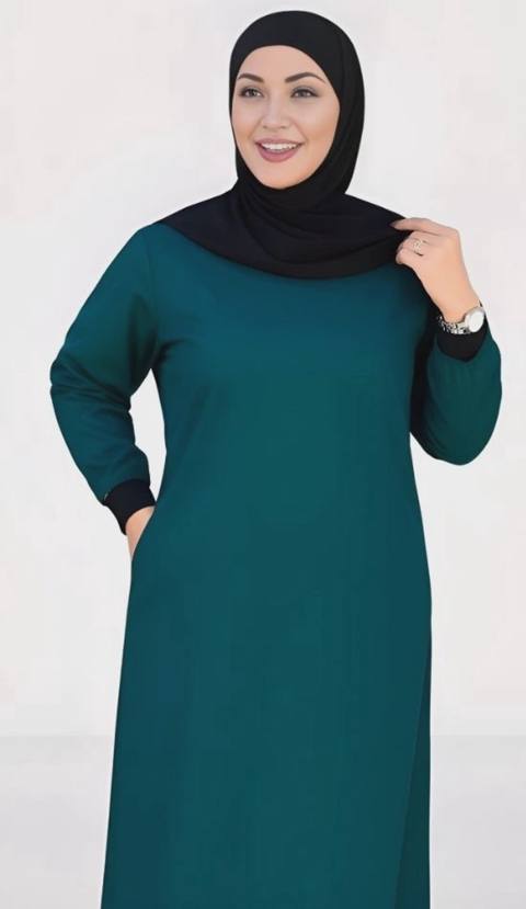 Namaz üçün paltar 29009, göy, pambıq, ölçü 44 — Товарлар