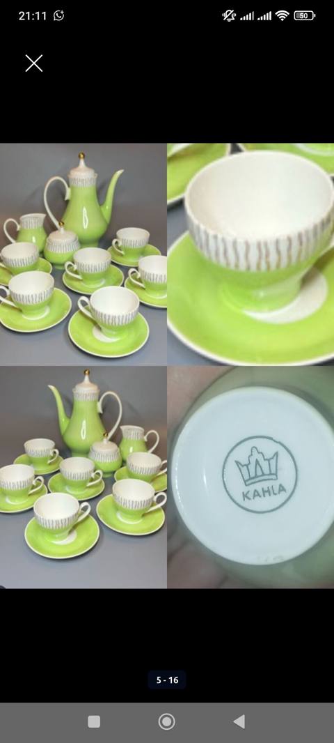 Çay dəsti, rəng - Yaşıl, Farfor, 6 nəfərlik, Almaniya — 25 ₼ · Баку · Süfrə qabı Çay dəsti, rəng - Yaşıl, Farfor, 6 nəfərlik, Almaniya — Баку
