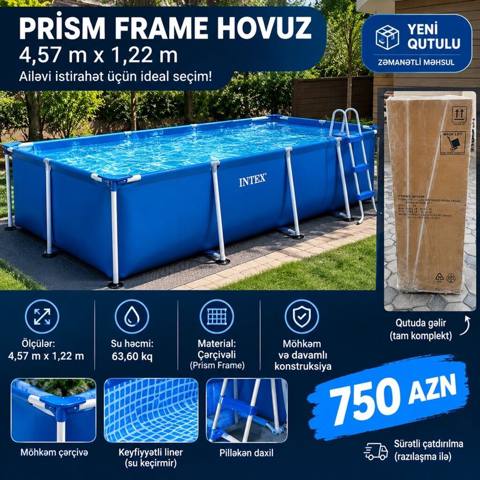 Intex Prism Frame hovuz – Ailəvi istirahət üçün ideal seçim — Баку