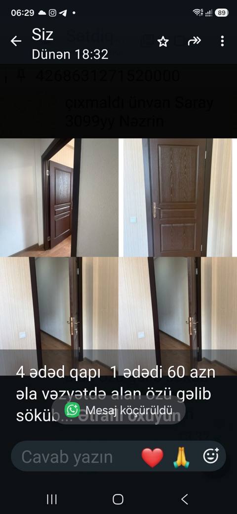 İşlənmiş Otaq qapısı Ünvandan götürmə — Göyçay