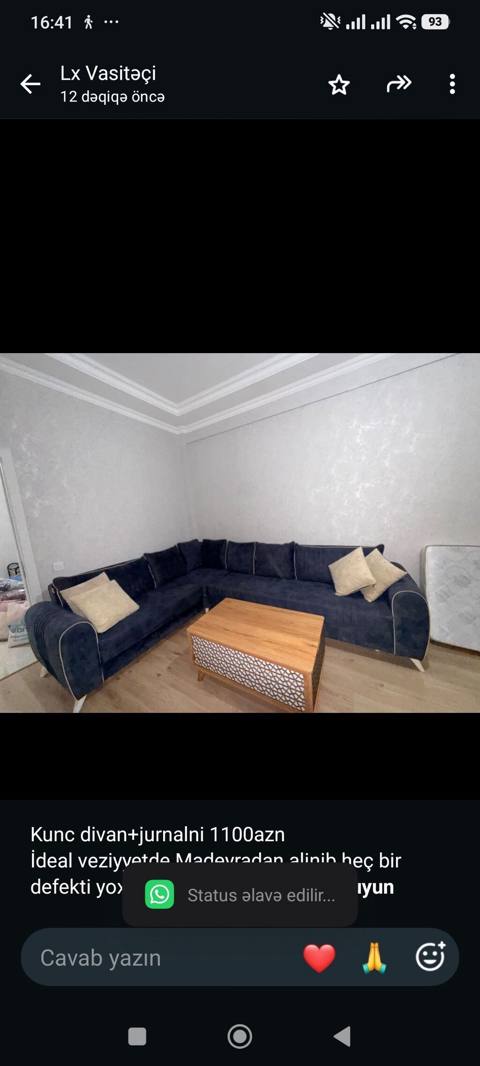 Kunc divan+jurnalni 1100azn İdeal veziyyetde Madeyradan alinib heç bir — Furniture