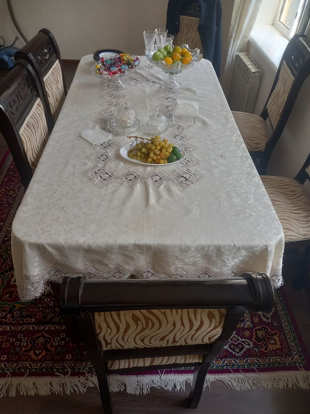 Masa Dəsdi Satılır 6 stulla — Masalar və stullar, Bakı (2)
