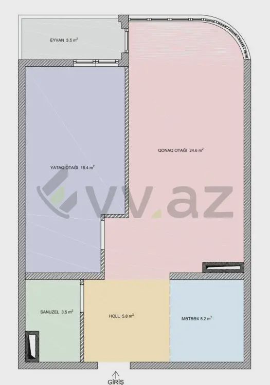 For sale: 2-room apartment (new building), 63 m² — Mənzil, Xırdalan (9)