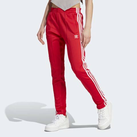 Qadınlar üçün idman şalvarı Adidas IK6603, qırmızı, pambıq/poliester/elastan, ölçü XS — საქონელი