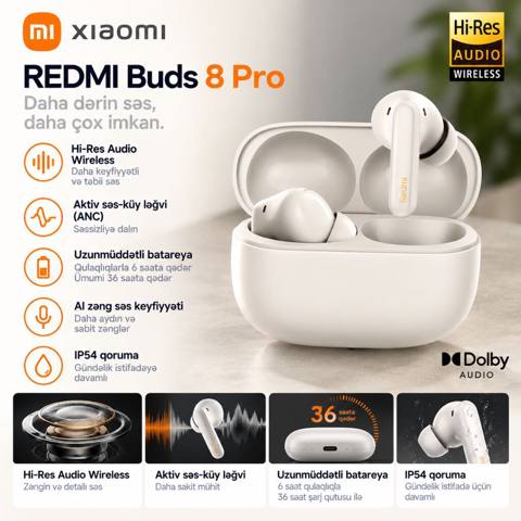 Xiaomi Redmi Buds 8 Pro – Daha dərin səs, daha çox imkan. - Hi‑Res — 84 ₼ · Баку · Qulaqcıqlar Xiaomi Redmi Buds 8 Pro – Daha dərin səs, daha çox imkan. - Hi‑Res — Баку