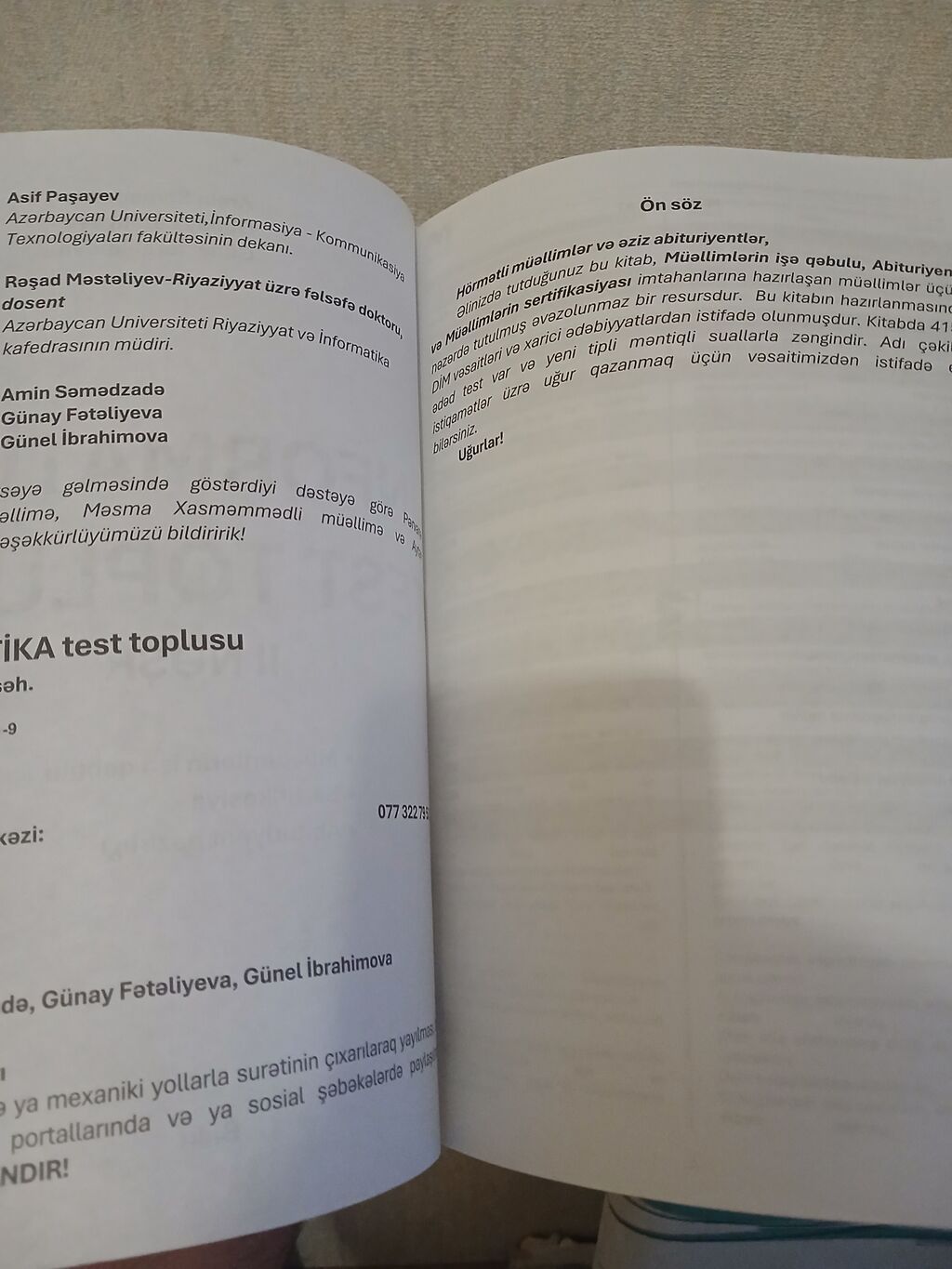 Məhsul: “Informatika test toplusu” – 2-ci nəşr Təsvir: - Müəllimlərin — Kitablar, Ceyranbatan (2)