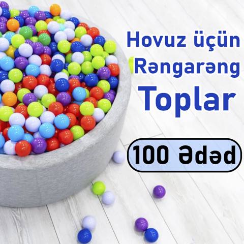 Quru hovuz üçün toplar BBClrfl100, rəngbərəng, 100 ədəd — Bakı