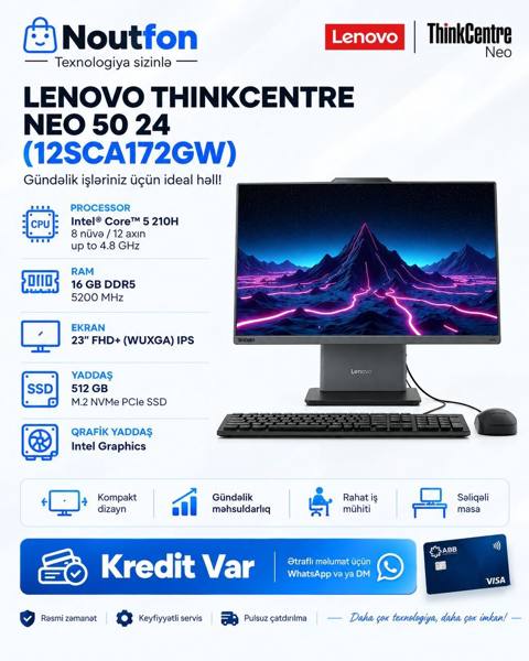 Model Lenovo ThinkCentre Neo 50 24 Prosessor İntel Core 5 — Bakı
