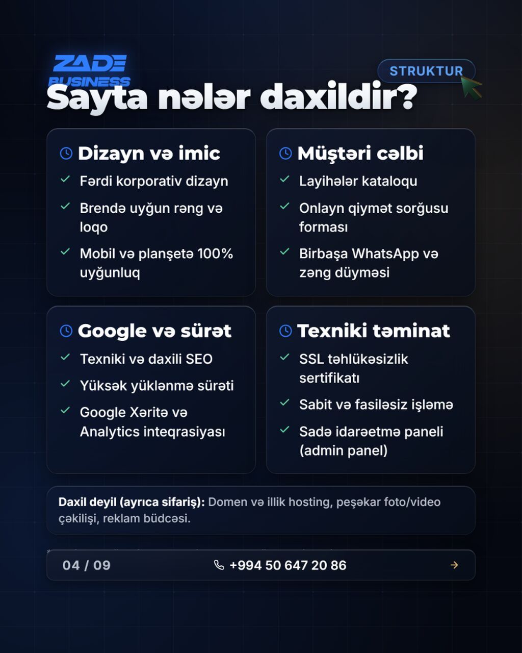 Veb saytların hazırlanması Hosting — Vebsayt və tətbiqlərin yaradılması, Bakı (4)