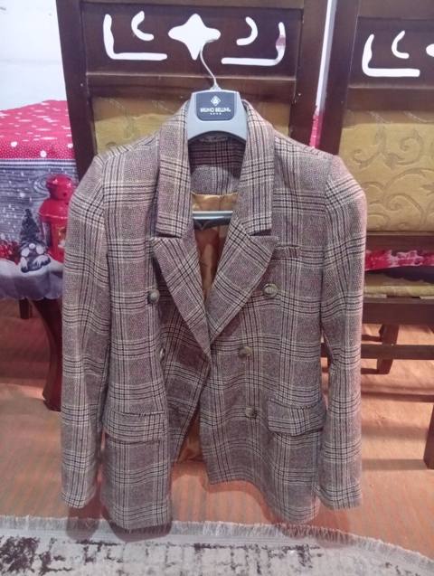 Bruno Bellini kişi plaş/blazer - Klassik qəfəs (plaid) naxışlı tweed — Баку
