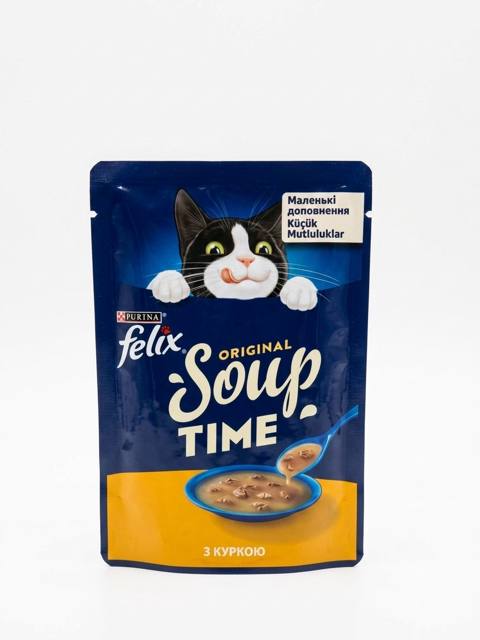 Nəm yem pişiklər üçün Felix Soup Time Chicken, 50 q — Baku