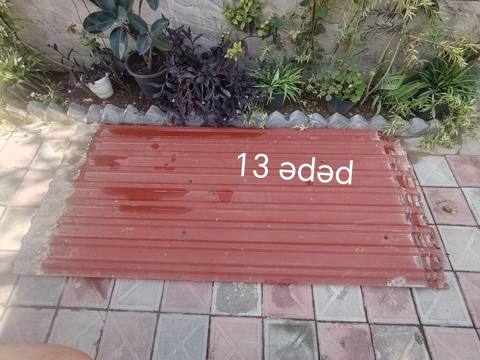 Qırmızı rəngli profnastil (dalgalı metal vərəq) – 13 ədəd - Material — Digah