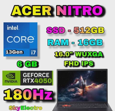 Notbuk Acer Nitro 16 16" Intel Core i7 512 GB /16 GB DDR5 — 1 750 ₼ · Баку · Noutbuklar Notbuk Acer Nitro 16 16" Intel Core i7 512 GB /16 GB DDR5 — Баку