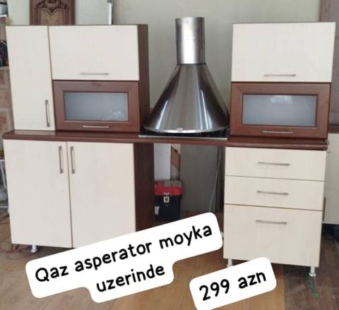 Metbex mebeli olcu 2.10 sm uzerinde qaz asperator moyka verilir qiymet — Sumqayıt