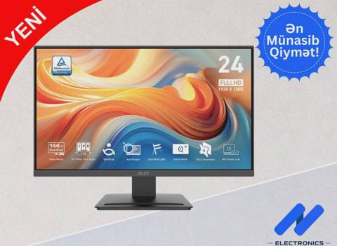 Monitor MSI PRO MP243L E14 23.8" 144Hz — 199 ₼ · Monitorlər Monitor MSI PRO MP243L E14 23.8" 144Hz