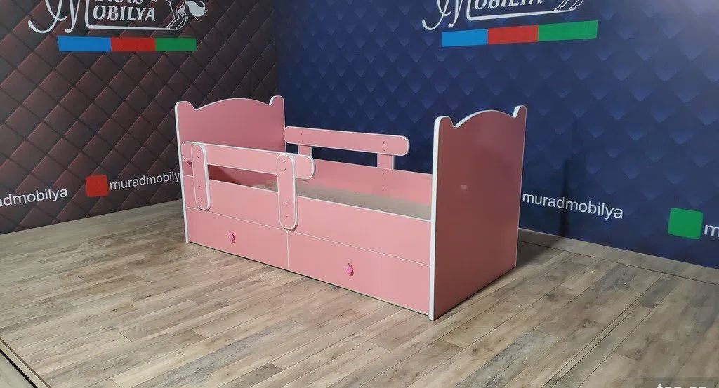 Uşaq çarpayı Açıq qırmızı rəng — Mebel, Bakı (2)