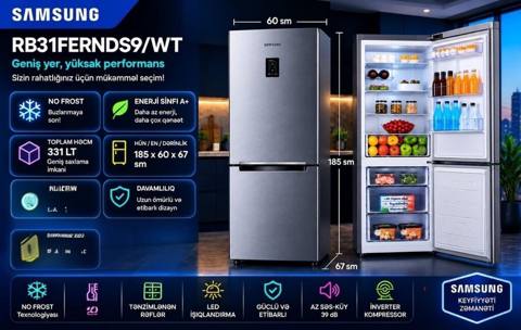 Samsung RB31FERNDS9/WT soyuducu - Geniş yer, yüksək performans - No — Баку