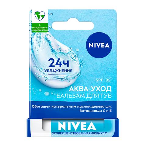 Dodaq balzamı Nivea Akva Qulluq, 4.8 q — Tovarlar