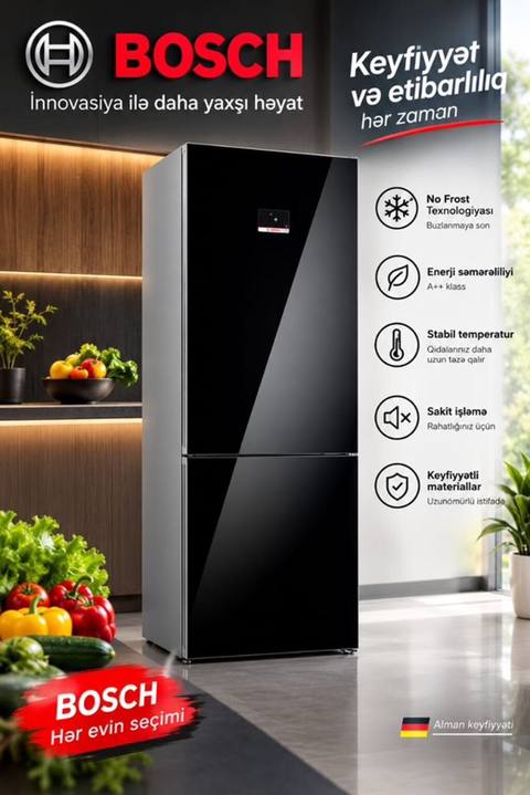 Bosch soyuducu – Alman keyfiyyəti və innovasiya - No Frost — Menotech — Тоңазытқыштар