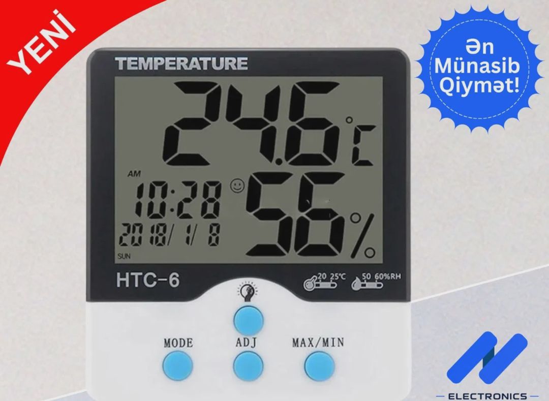 Rəqəmsal termometr və hiqrometr HTC-6 — Tonometrlər və gliukometrlər (3)